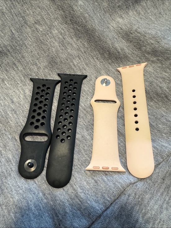 Apple Other - Set of 2 Silicone Apple Watch Bands in Black and Blush Pink - Size 38/40mm